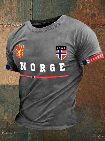Herrtröja med norskt tryck