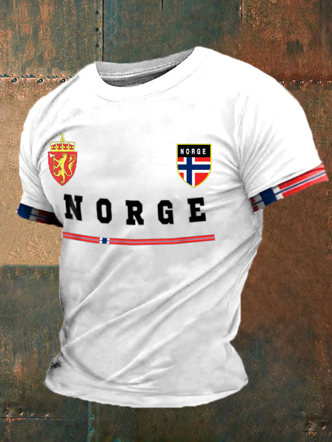 Herrtröja med norskt tryck