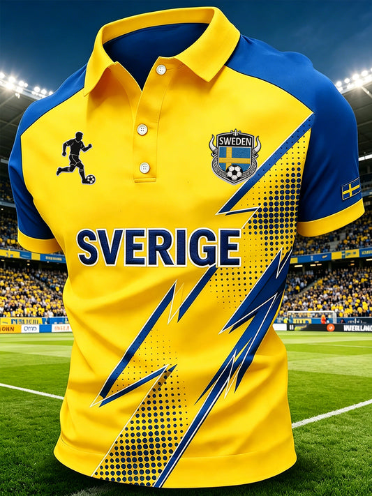 Herregenser med fotballmotiv og raglanermer