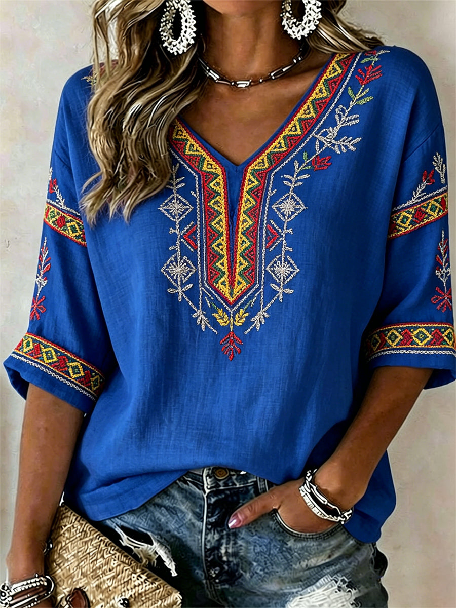 Kvinnors Swedish Print Casual T-shirt