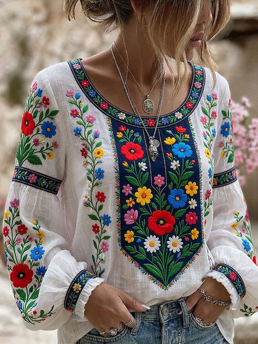 Retro midsommerfest, kunsttrykk, avslappet topp