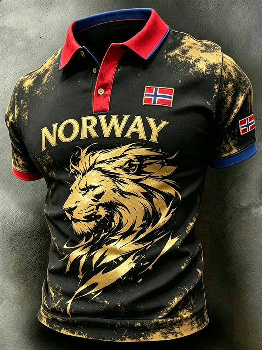 Menns norsk fotball kamp Kunsttrykk Polo genser