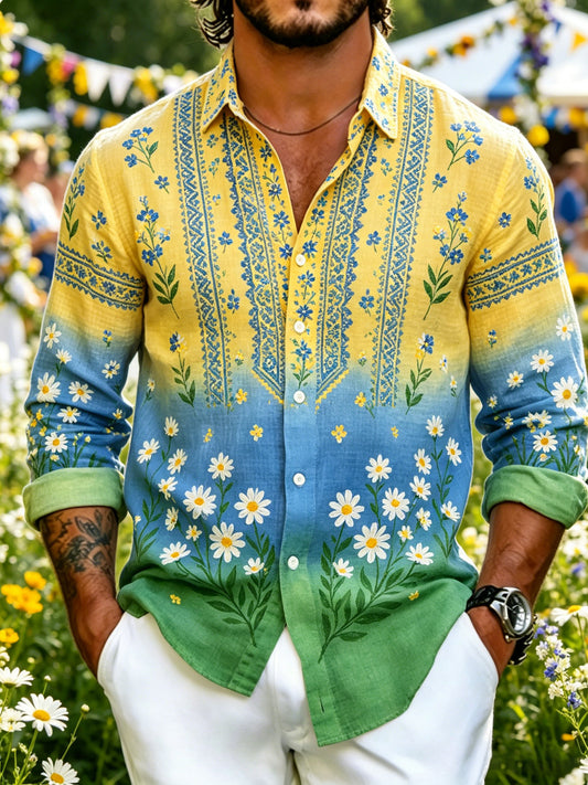 Mäns svenska midsommarfestival Konst Skriv ut Långärmskjort