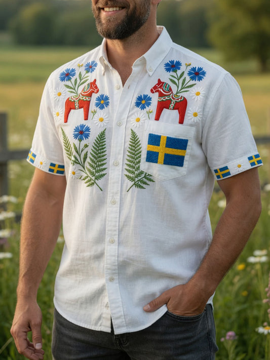 Retro midtsommerfest kunsttrykk avslappet genser