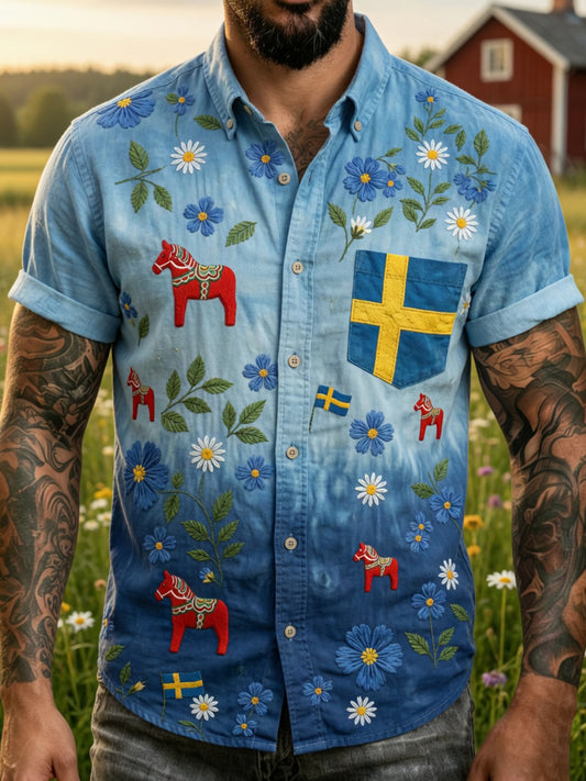 Retro midtsommerfest kunsttrykk avslappet genser