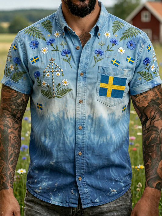 Retro midtsommerfest kunsttrykk avslappet genser