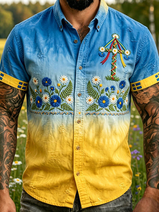 Retro midtsommerfest kunsttrykk avslappet genser