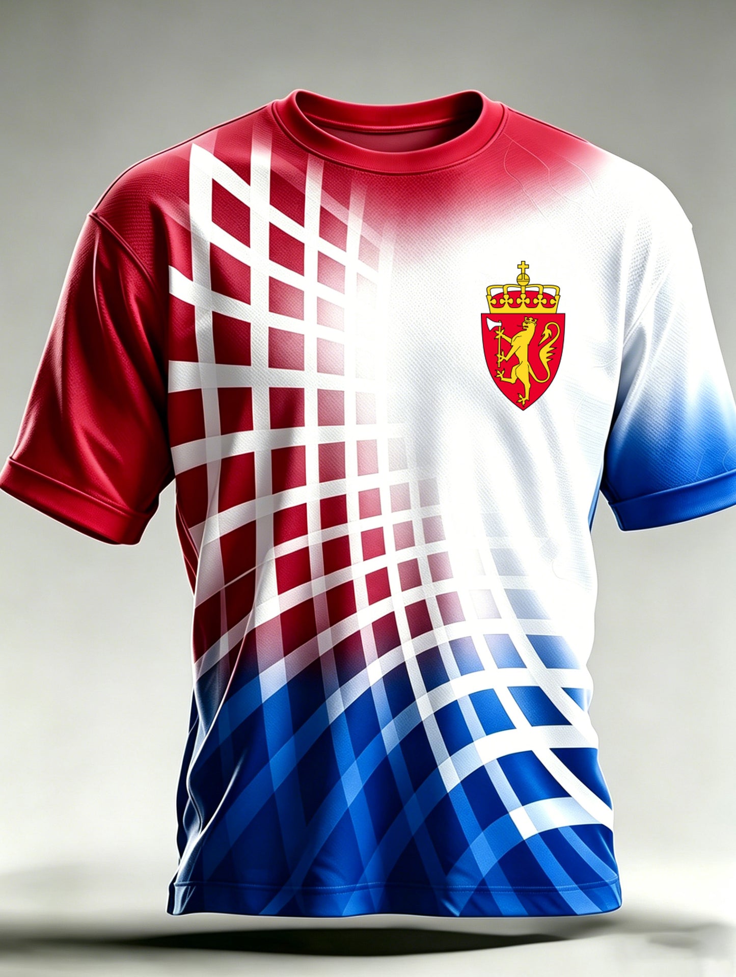 Mäns T-shirt med norska flaggtema konstnärlig tryckt