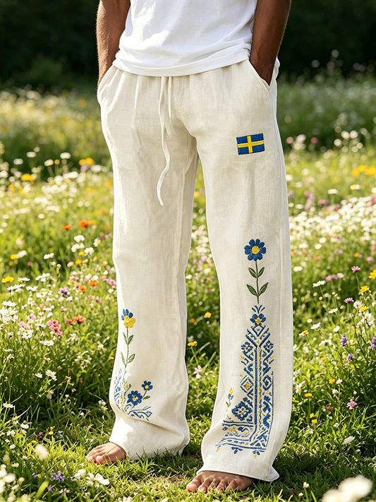 Herrefritidsskjorte med sommermønster