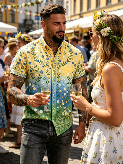 Mäns midsommar Festival minneskonst Skriv ut kortärmskjort