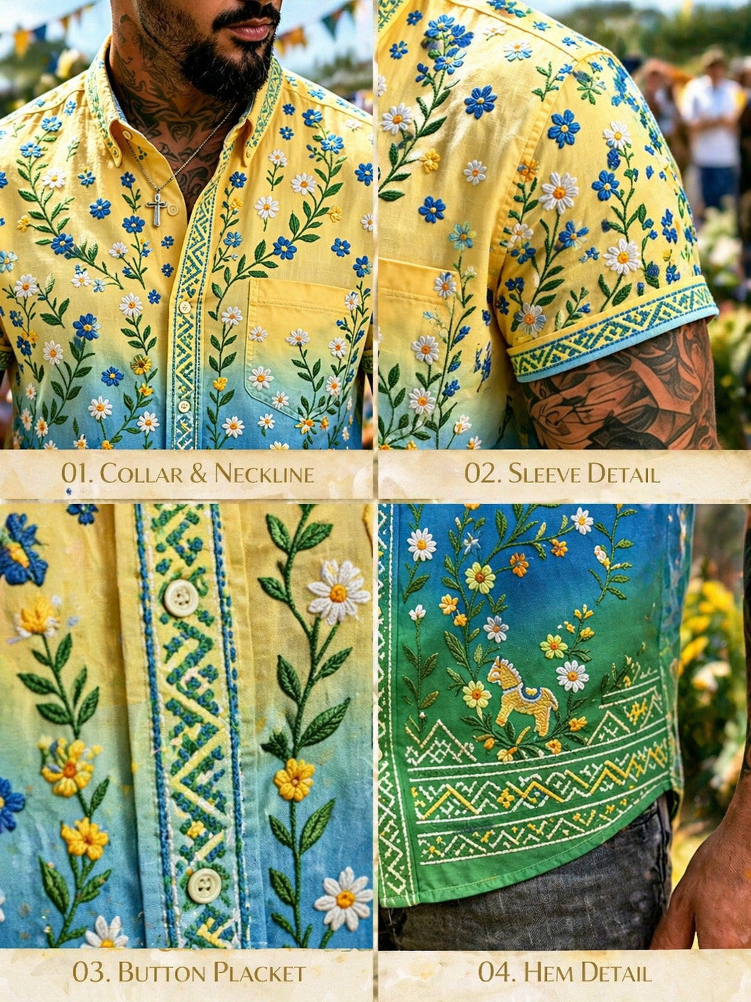 Mäns midsommar Festival minneskonst Skriv ut kortärmskjort