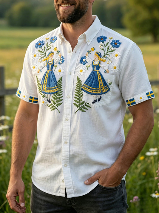Retro midtsommerfest kunsttrykk avslappet genser