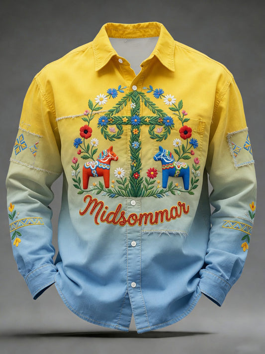 Retro midtsommerfest kunsttrykk avslappet genser