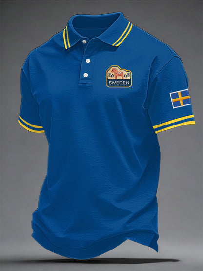 Herrkläder svensk tryckt avslappnad topp
