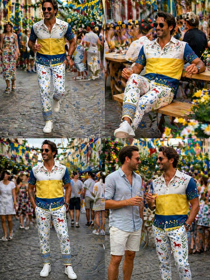 Mäns svenska midsommarfestival minneskonst Tryckbyxor