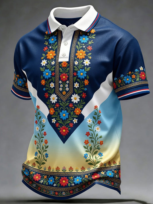 Retro midsommerfest kunsttrykk avslappet pologenser