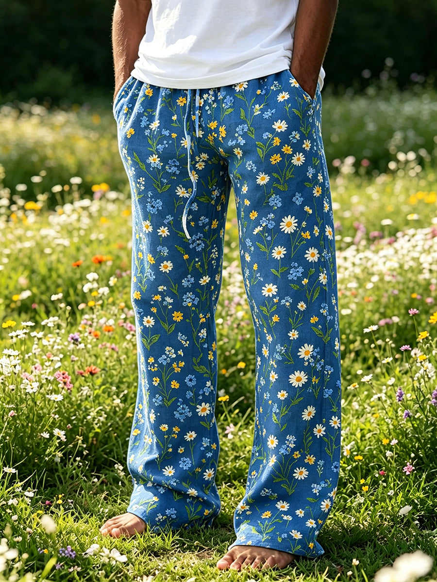 Herrkläder Midsommar Blommig tryck Casual Byxor