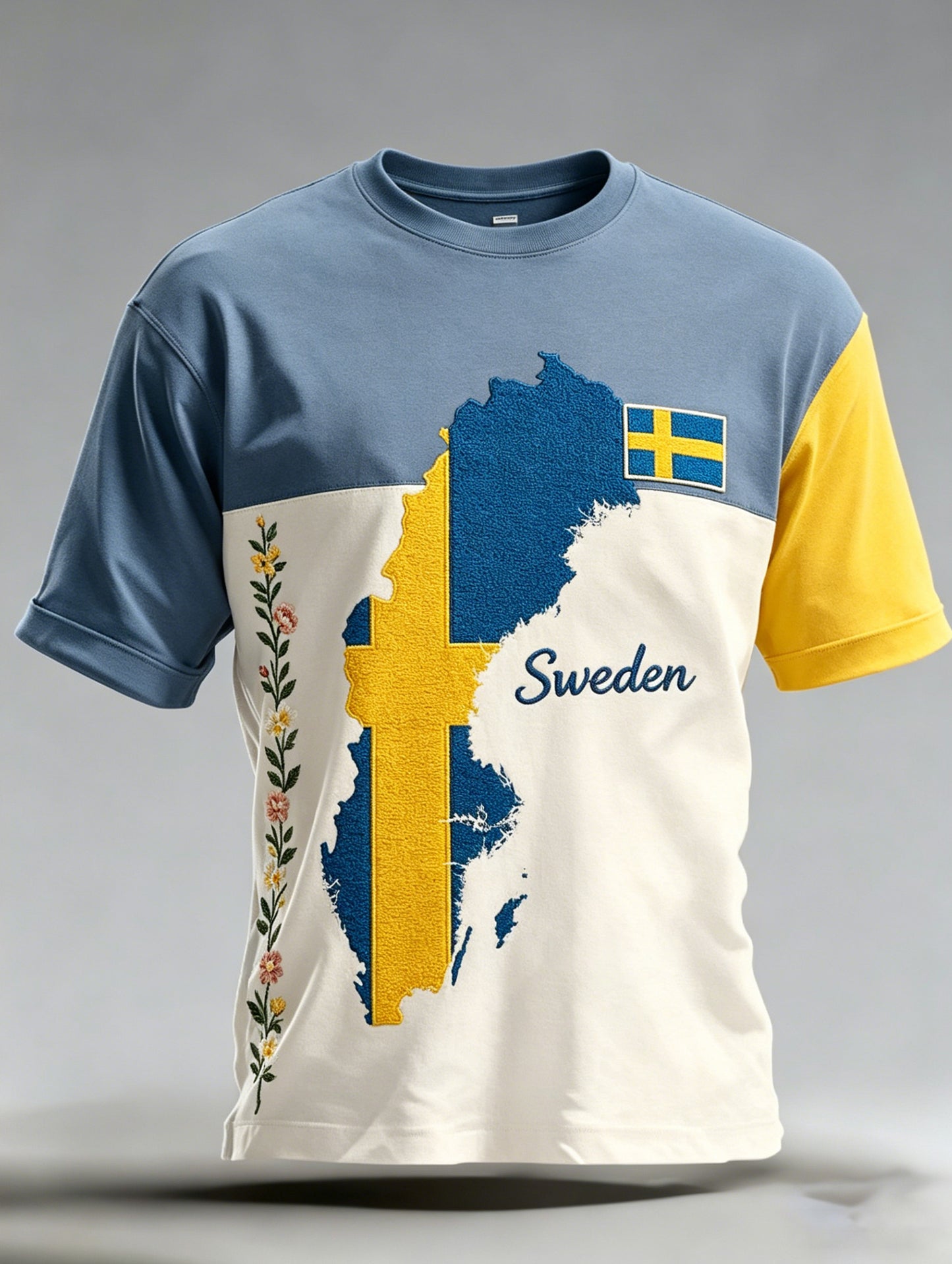 Mäns svenska flagg färgschema Konst Skriv ut T-shirt