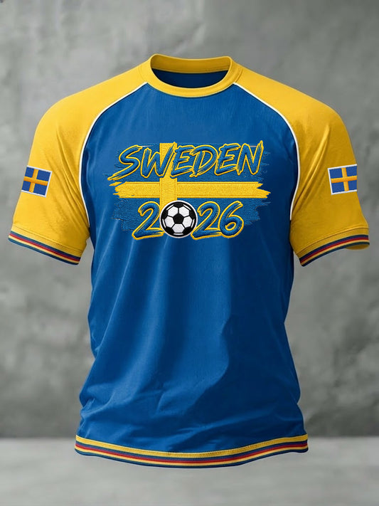 Herre svensk fotball Trykk Casual kortermede t-skjorter