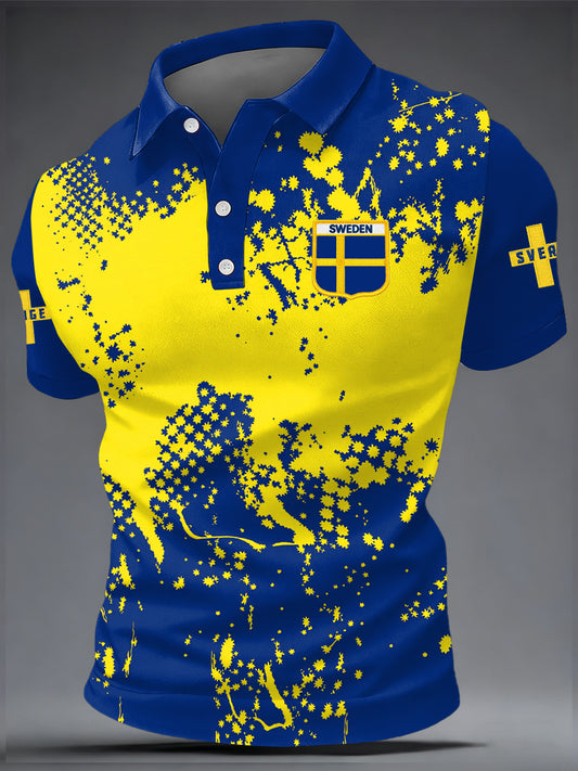 Herregenser med svensk fotballprint, ledig stil