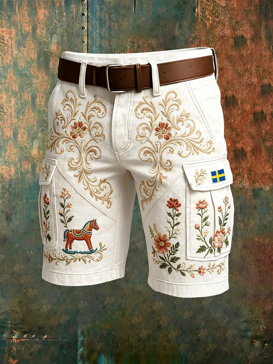 Herreshorts med kunsttrykk til minne om Sveriges nasjonaldag