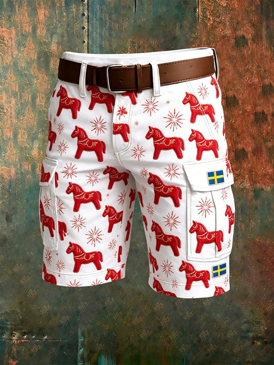 Herreshorts med kunsttrykk til minne om Sveriges nasjonaldag