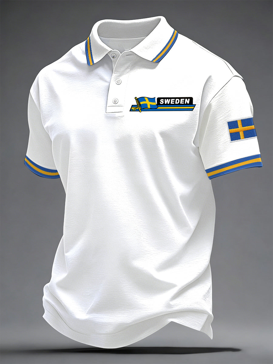 Herrsvensk tryckt casual topp