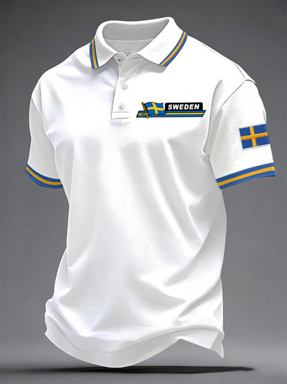 Herrsvensk tryckt casual topp