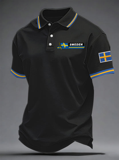 Herrsvensk tryckt casual topp