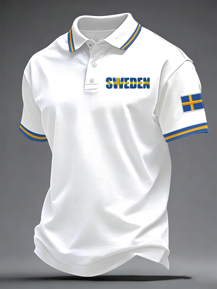 Herrsvensk tryckt casual topp