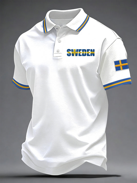 Herresvensk trykt casual topp