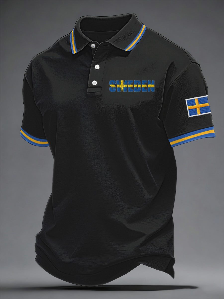 Herrsvensk tryckt casual topp