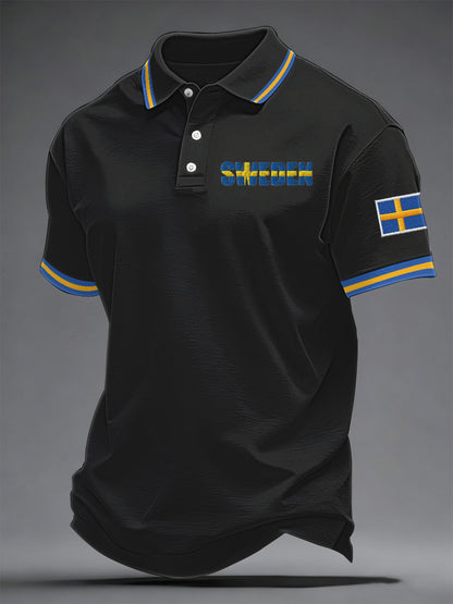 Herrsvensk tryckt casual topp