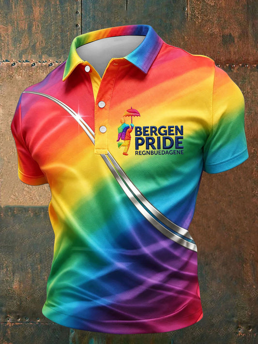 Menn Norge Bergen Pride Kunst Trykte Uformelle Overdeler