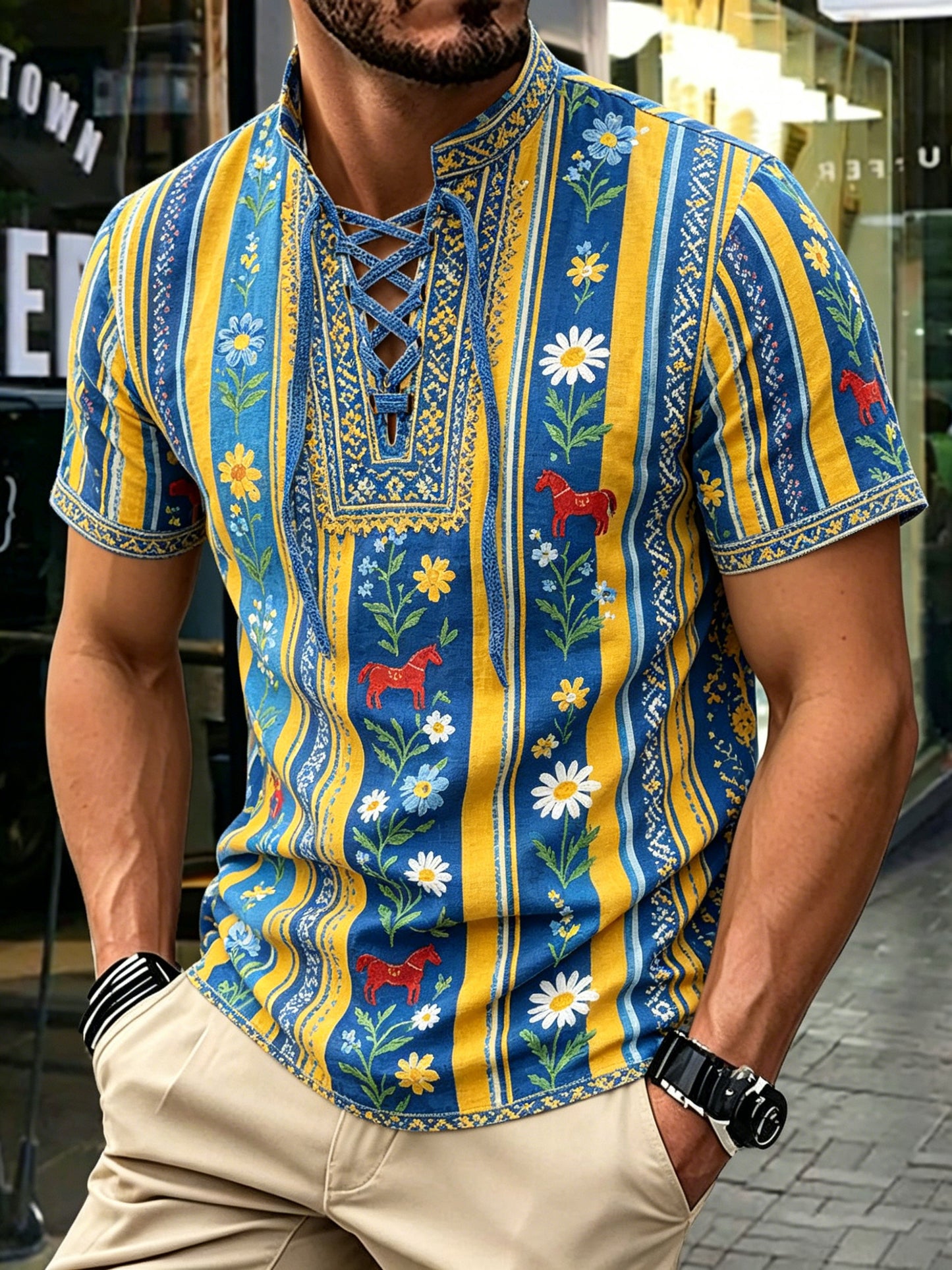 Mäns svenska midsommarkonst Skriv ut Short-Shirt