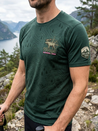 Menns retro norsk skog Scenic utendørs T-shirt