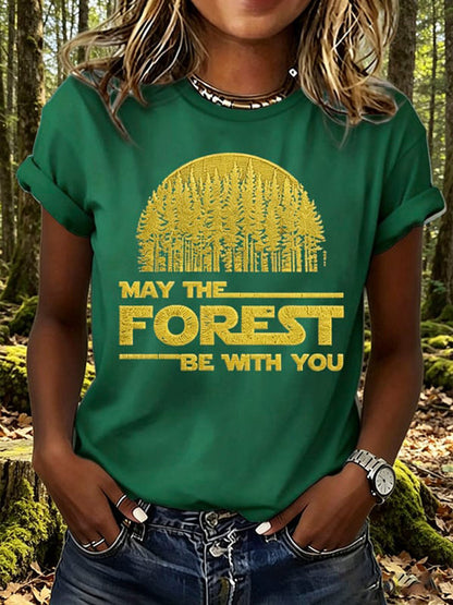 Dammens "Må skogen vara med dig"-tryckt t-shirt