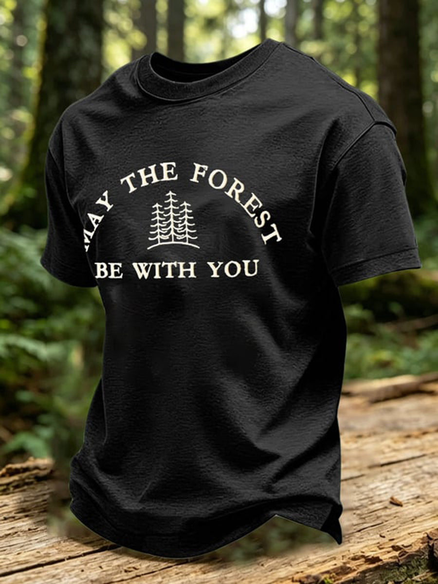Herrtröja med tryck: May The Forest Be With You
