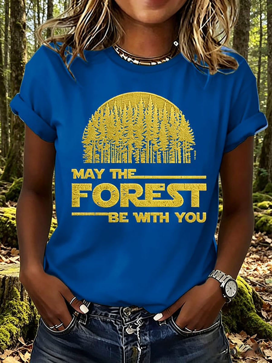 Dammens "Må skogen vara med dig"-tryckt t-shirt