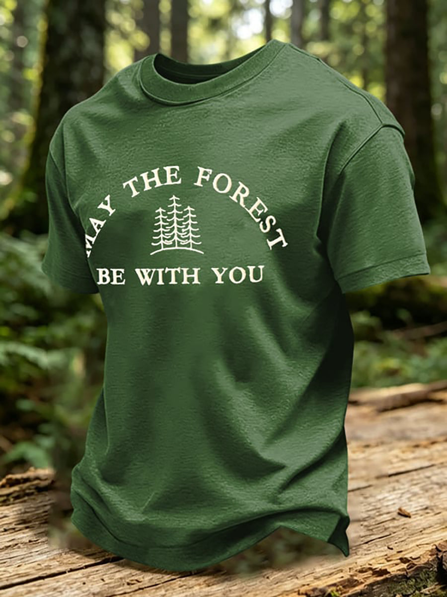 Herrtröja med tryck: May The Forest Be With You