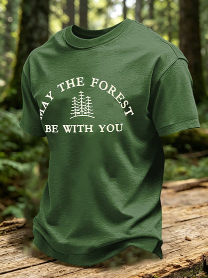 Herrtröja med tryck: May The Forest Be With You