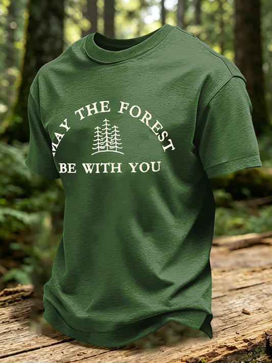 Herrtröja med tryck: May The Forest Be With You