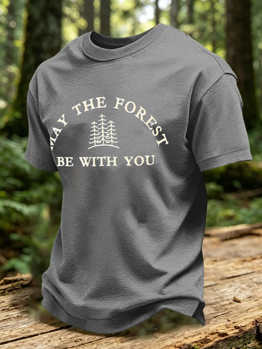 Herrtröja med tryck: May The Forest Be With You