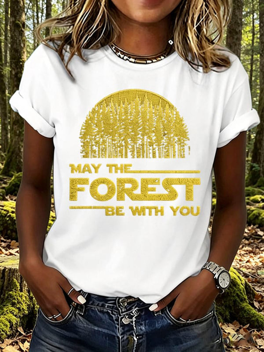 Dammens "Må skogen vara med dig"-tryckt t-shirt