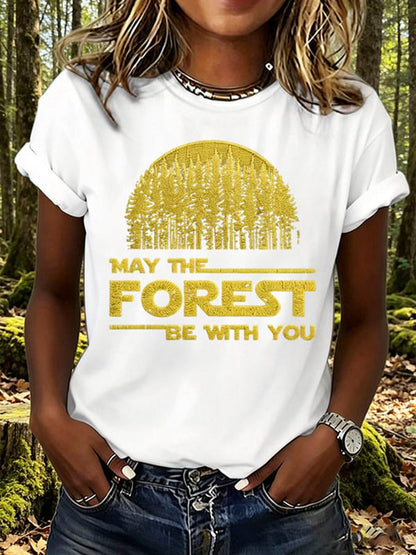 Dammens "Må skogen vara med dig"-tryckt t-shirt