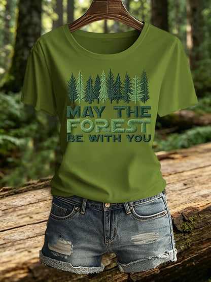 Kvinnors kan skogen vara med du skriv ut T-shirt