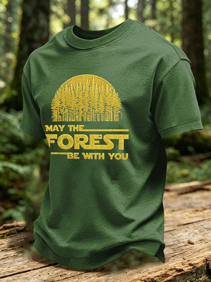 Herrtröja med tryck: May The Forest Be With You