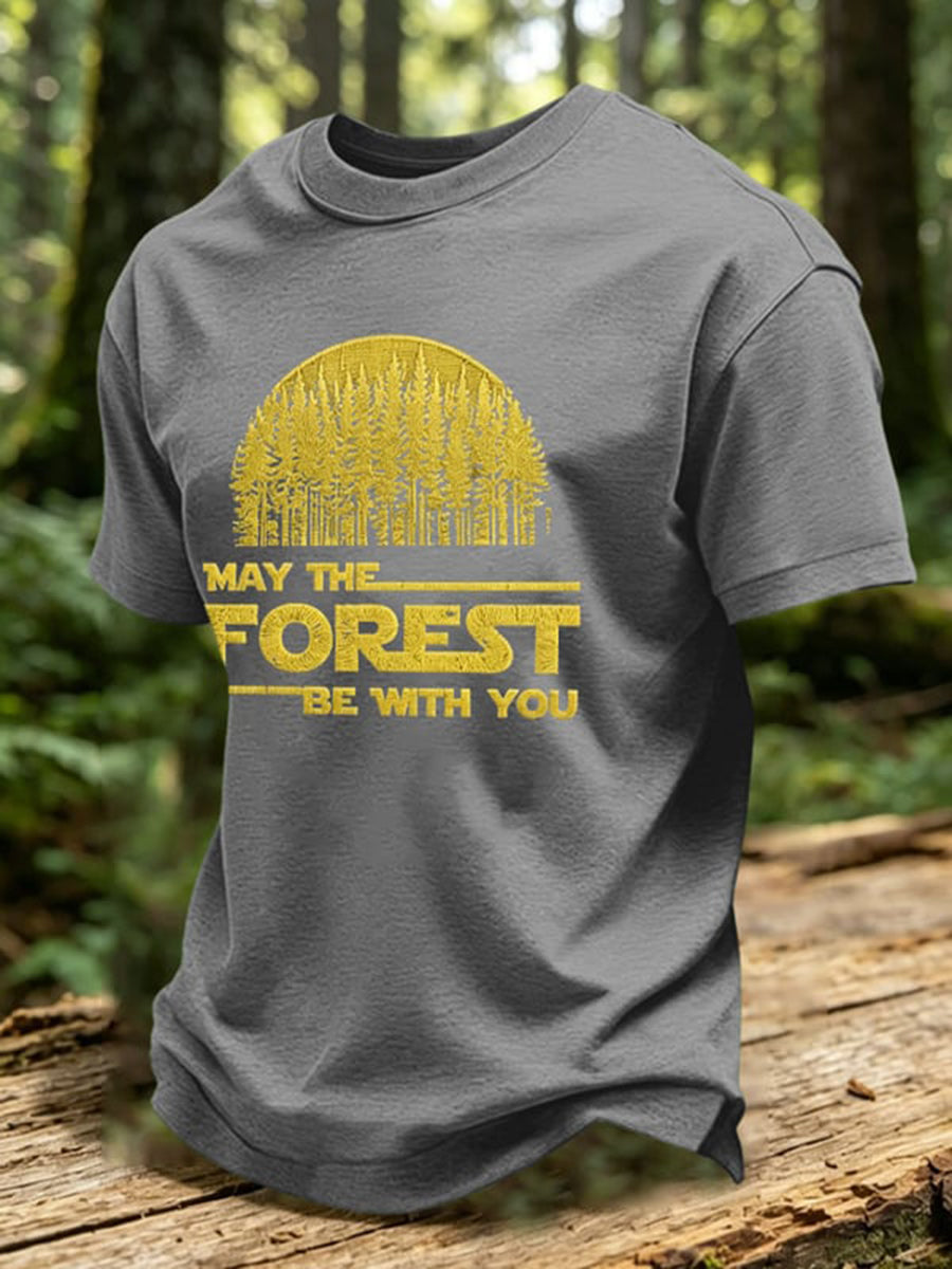 Herrtröja med tryck: May The Forest Be With You