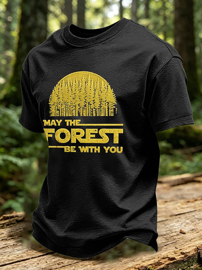 Herrtröja med tryck: May The Forest Be With You