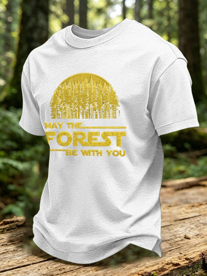 Herrtröja med tryck: May The Forest Be With You